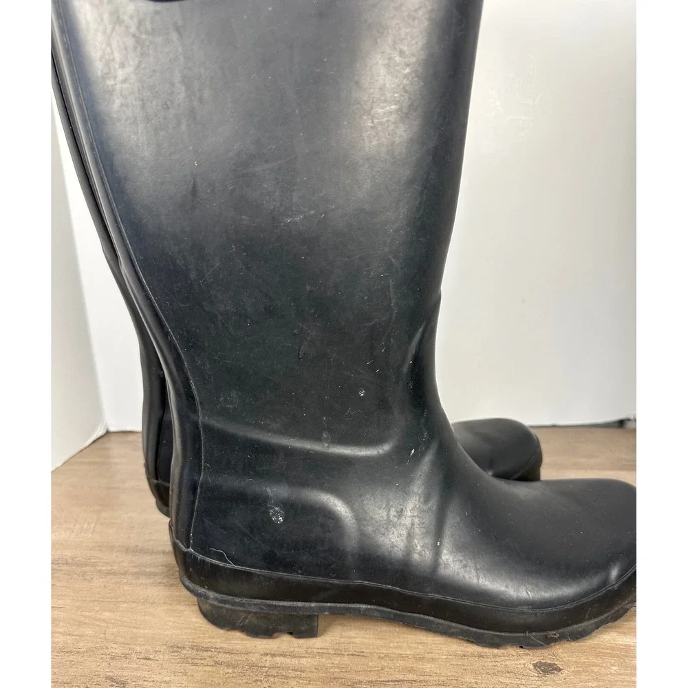 Pendleton Womens 10 Tall Black Rubber Rain Boots Geometric Buckle‎ Waterproof